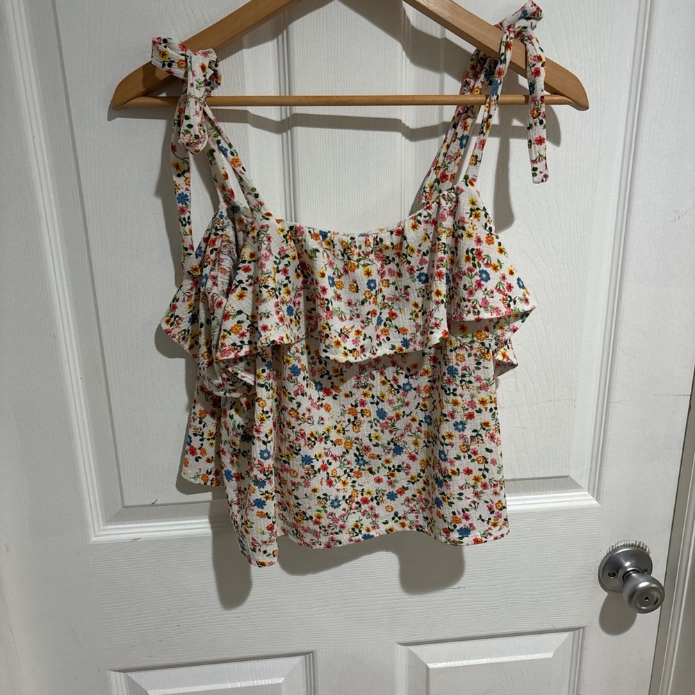 Forever 21 Multicolor Floral Tie-Strap Camisole